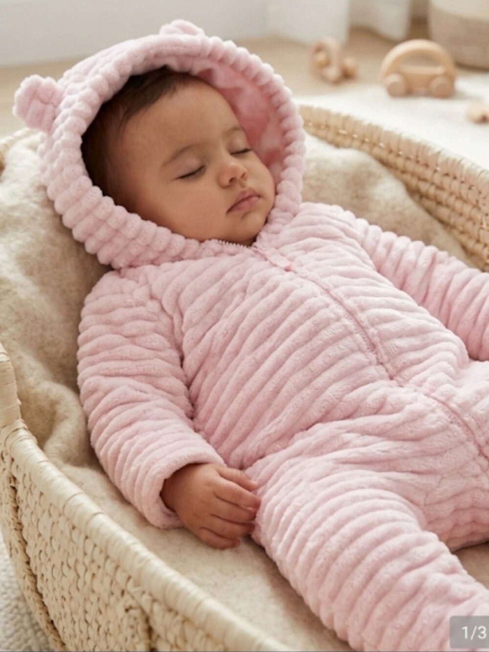 Wonder Nation Pink Textured Kids Footie 0-3 Months.  NWOT